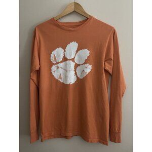 ORANGE CLEMSON TIGERS DISTRESSED PAW LONG SLEEVE COMFORT WASH MEDIUM